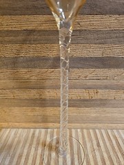 Tall Martini Glass Shaped Vase Centerpieces 10” Clear Twisted Stem W/ Amber Top