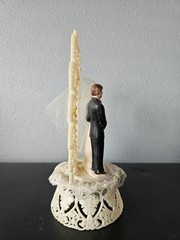 Vintage Wedding Cake Topper Coast Novelty Co. 1959 Mcm Made In U.S.A 8.25″ Tall