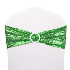 50Pcs Sequin Chair Sashes Spandex Glitter Chair Bows Bands Wedding Banquet Decor
