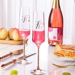 Wedding Cake Knife and Server Set, Champagne Flutes Engraved Mr and Mrs for W…