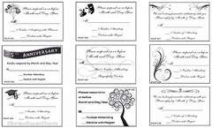 100 RSVP cards any Occasion Party, Graduation printed in black with Envelopes