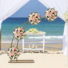 6.5ft Metal Crescent Moon Arch Wedding Party Plant Climbing Backdrop Stand Rack