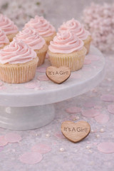 100 qty 1″ It’s A Girl! Wood Hearts Table Confetti Wooden Baby Shower