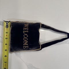 WELCOME/GO AWAY Honeymoon/Wedding gift Velvet, gold thread, bells-hangs on door