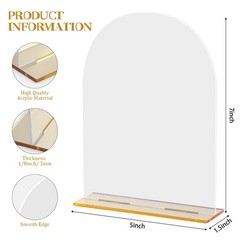 Elegant Clear Arch Table Numbers 1-20 – 5″x7″ Gold Font Centerpiece Set with Sta