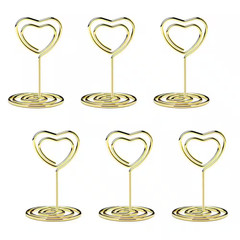 1.2 In. X 2 In. Gold Heart Nickel Place Card Holder Ser of 200 Pcs Table Sign Pi