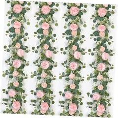 Artificial Flower Garlands Eucalyptus Garlands with Flowers 4PCS Light Pink