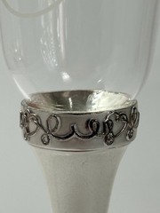 Mikasa «Love Story» Heart Shape Silver Plated Flutes Wedding / Special Occasion