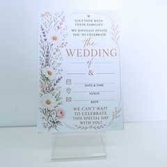 Wedding Invitation Template Elegant Floral Wildflower 4×6 Inches 20 Pieces