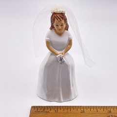 Vintage 1961 Coast Novelty Confirmation Girl / Bride Cake Topper FREE SHIP