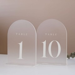 Frosted Arch Table Numbers for Wedding Reception, 10 Pack 5×7″ Frosted Arch A…