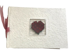 Wedding Guestbook , Red Rose Flowers of Love Shaped Heart, on Musical Drop