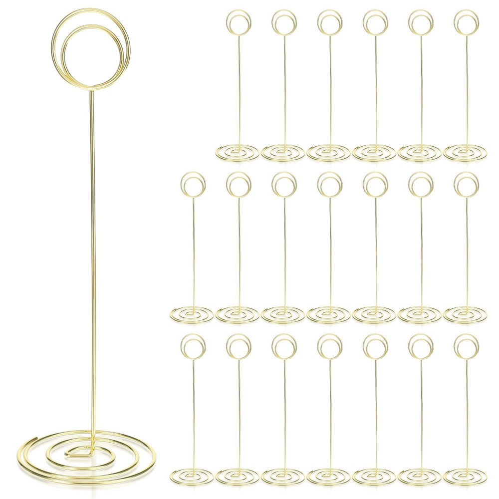 20 Pack 8.86 Inch Tall Table Number Holders Gold, Place Card Holder Gold