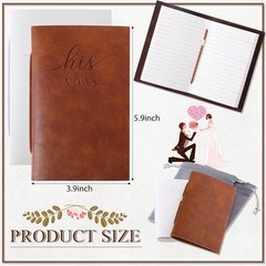 2 Pcs Wedding Vow Books His and Hers Notebook for White, Brown
