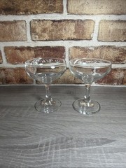 Vintage 70s Bride & Groom Champagne Wine Wedding Toast Glasses Couple Set of 2