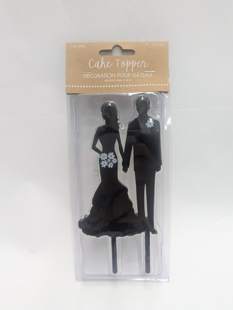 Lot of 11 New 7″ Inches Black Silhouette Bride & Groom Cake Toppers 474852