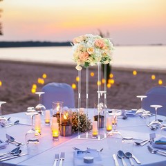 Geetery Tall Acrylic Wedding Flower Stand Centerpieces Clear 28 Inch, White