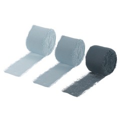 3 Rolls Chiffon Ribbon 1-1/2″ 10Yard Deep Grey Blue/Light Grey Blue/Grey Green