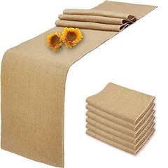 6 Pack Natural Burlap Table Runners,12 x 72 Inch Rustic Jute 6 Pack 12x72inch
