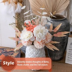 cn-Knight 2pcs Boho Style Artificial Flower Bouquets, 17″, Champagne Color
