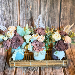 Sola Wood Mauve Wedding Floral Table Centerpieces Set of 3 Bridal Shower Decor