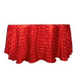 Balsa Circle 120 in Red Stripes Satin Round Tablecloth 120″ (Round),