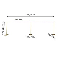 Rectangular Golden Backdrop Stand Wedding Birthday Party Metal Frame Decoration