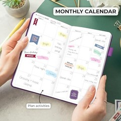 Pocket Planner Weekly – Undated Monthly Goal Pocket size (3.7″ x 6.7″) Purple
