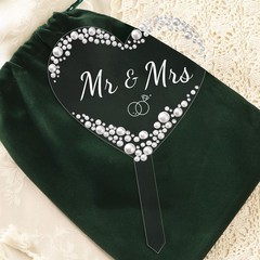 Coucoland Mr and Mrs Cake Topper 5.4 inches x 3.3 x 8.1 inches, White