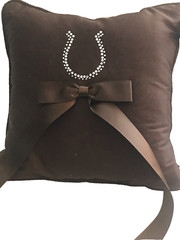 Brown Satin Western Wedding, Crystal Horseshoe Accessory 4 Piece Set