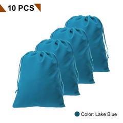 10pcs Velvet Gift Bags 7.9″ x 9.8″ Drawstring Jewelry Pouches, Lake Blue