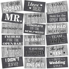 Double Sided 11×5.5 Inch Wedding Photo Booth Props Double Sided Decorations