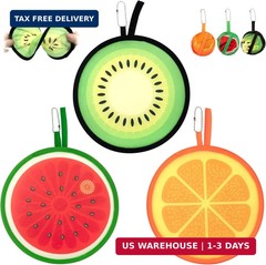 3 PCS Round Foldable Hand Fans, Fruit Style Handheld Folding Fan Portable