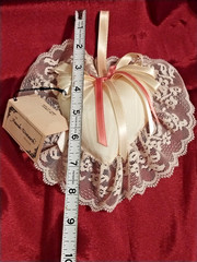 Vintage TMC Co. Satin Heart-shaped Wedding Pillow/Decoration in Cream/Rose Pink