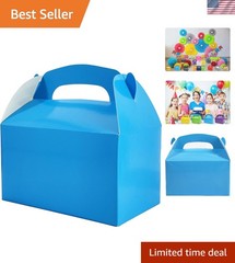 Versatile Gable Blue Treat Boxes – 12-Pack Perfect for Birthday & Baby Showers