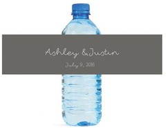 100 Modern Day Script Wedding Bridal Birthday Party Water Bottle Labels 8″x2″