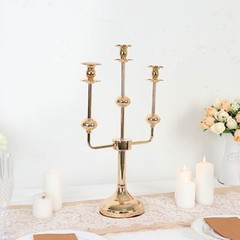 20 in Gold 3 Arm Metal Candelabra Taper CANDLE HOLDER Centerpiece Party Events