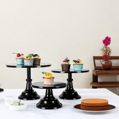 Round Cake Stand Metal Iron Pedestal Dessert Holder Wedding Party Rack Display