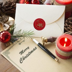 CRASPIRE Bird Wax Seal Stamp Holly Mistletoe Sealing Stamp X’Mas EVE Merry Ch…