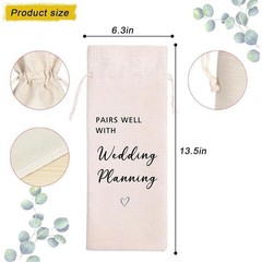 Eco-Friendly Cotton Wine Bag Drawstring Parties Engagement Wedding Graduation US