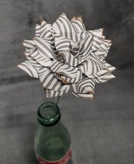 Handmade Paper Flower on stem (Gray Pattern No.2) for Wedding, St. Valentine’s