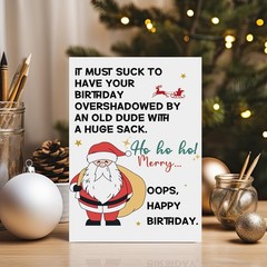 Funny December Birthday Card for Women Men, Happy Xmas Holiday Birthday for B…