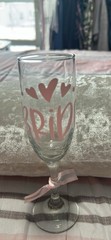 Elegant Bride and Groom Champagne Flutes Set of 2 with Pink Accents for Wedding