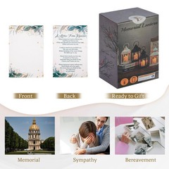 Memorial Lantern with Card – Sympathy Gift for Loss of Mom/Dad/Loved Black