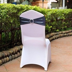 20 Metallic Spandex Chair Sashes with Silver Buckles Party Wedding Decorations