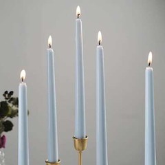 10″ tall Dusty Blue Premium Taper Candles Wedding Centerpiece Decorations