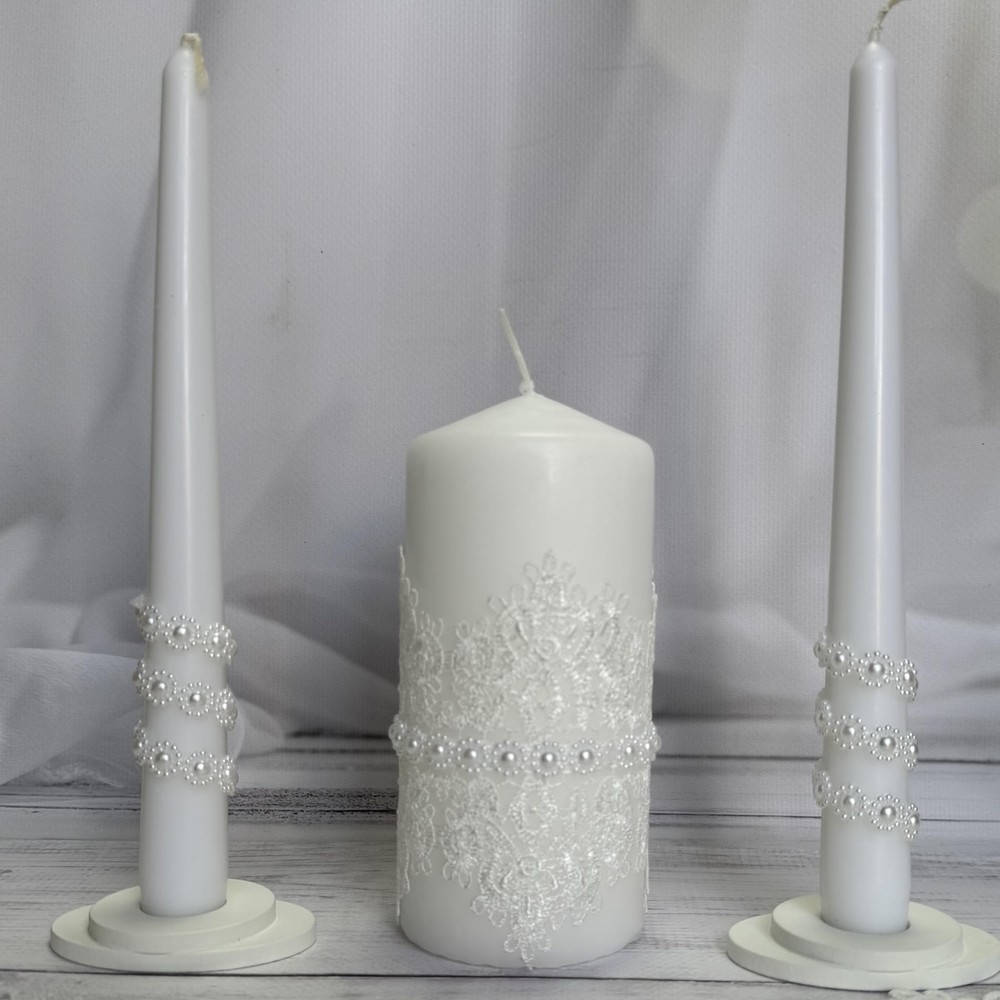 Unity Candle Set for Wedding Ceremony & Reception – 6” Pillar & Two