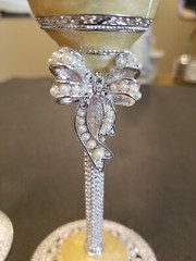 Nuptio Champagne Flutes Glasses 2pcs.Flute Enamel Wedding Crystal 9.75″tall