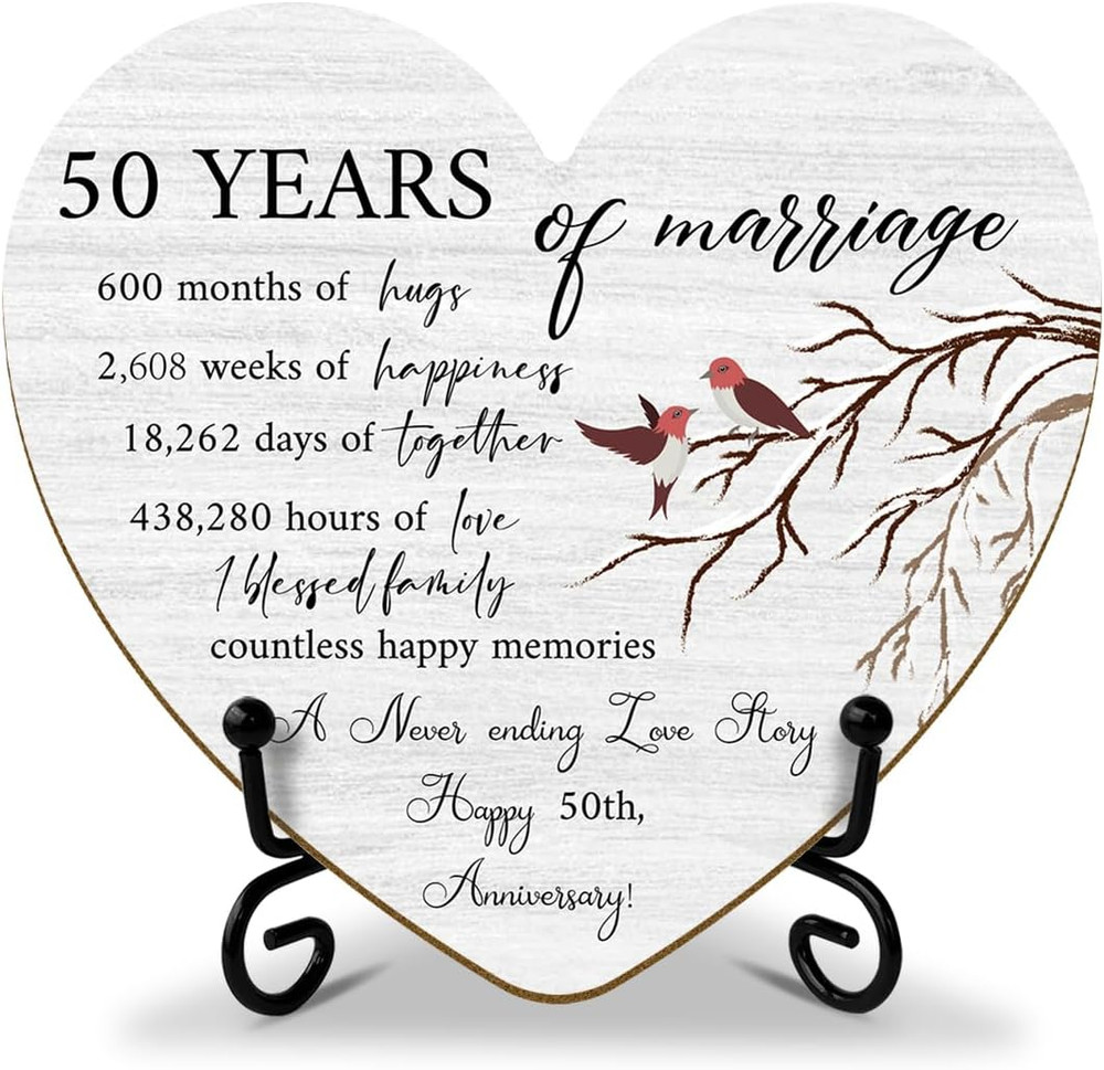 50 Years Gifts for 50Th Anniversary Marriage Heart Keepsake Gift for Wedding Ann