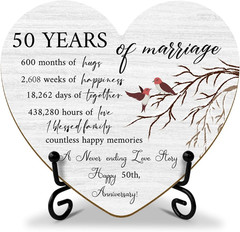 50 Years Gifts for 50Th Anniversary Marriage Heart Keepsake Gift for Wedding Ann